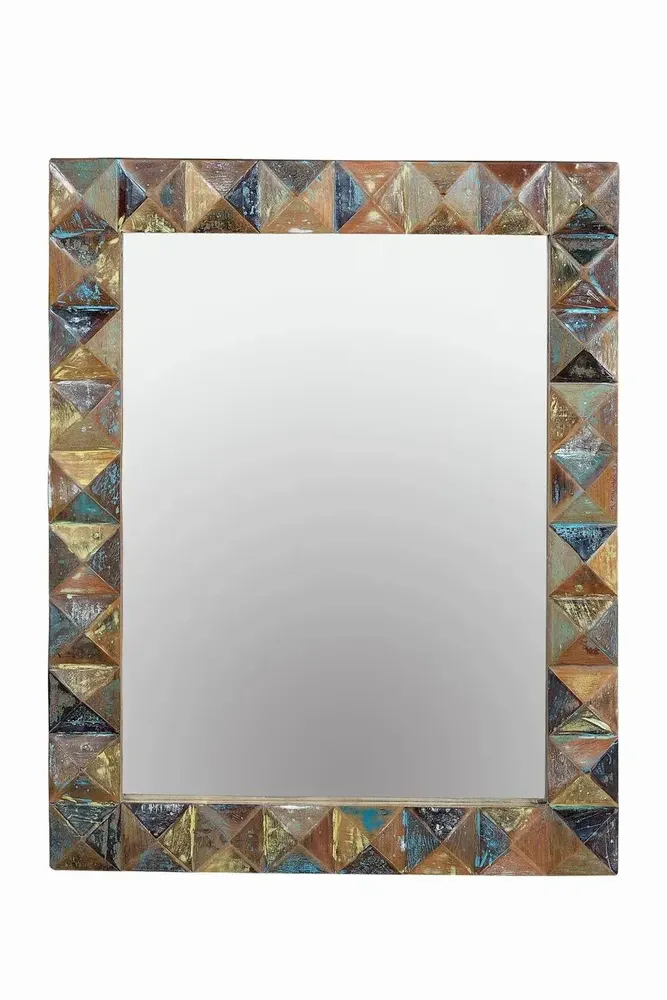 Miroirs - Miroir exclusif en bois recyclé multicolore - GINER Y COLOMER