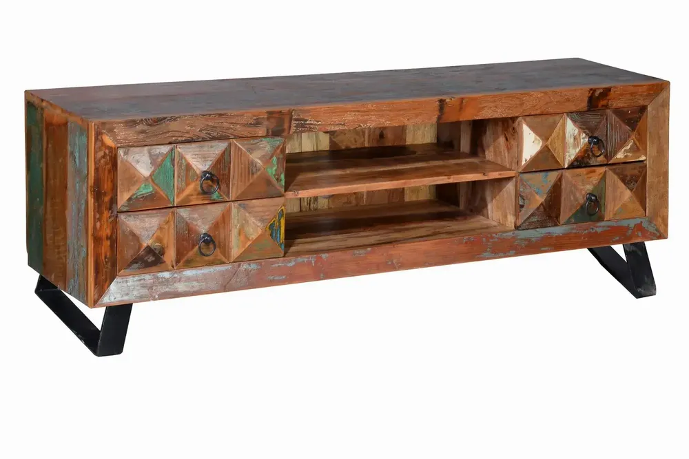 Meubles TV - Meuble TV en bois recyclé multicolore - GINER Y COLOMER