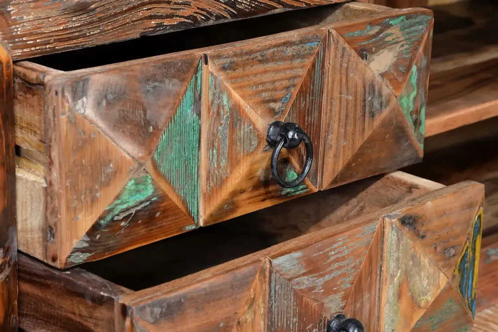 Meubles TV - Meuble TV en bois recyclé multicolore - GINER Y COLOMER