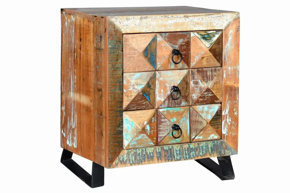 Tables basses - Table basse en bois massif recyclé multicolore - GINER Y COLOMER