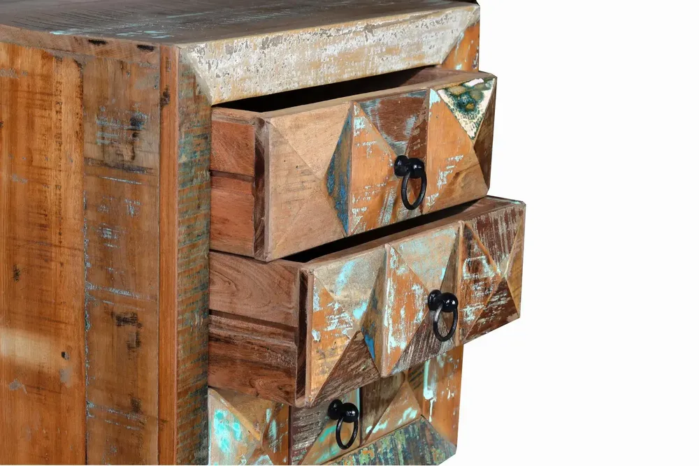 Tables basses - Table basse en bois massif recyclé multicolore - GINER Y COLOMER