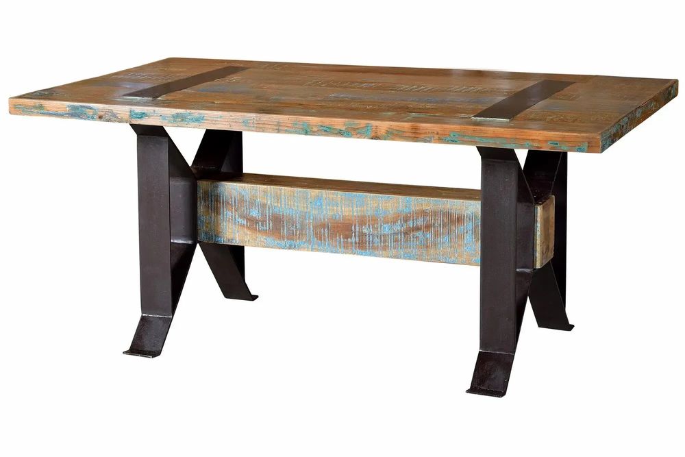 Dining Tables - Exclusive dining table in recycled wood and metal base - GINER Y COLOMER