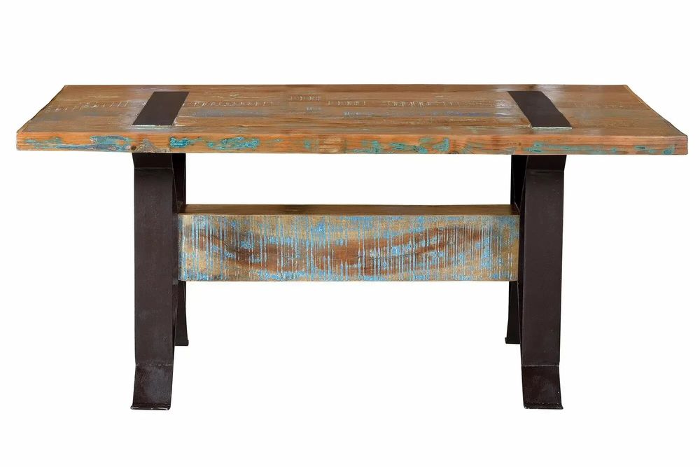 Dining Tables - Exclusive dining table in recycled wood and metal base - GINER Y COLOMER