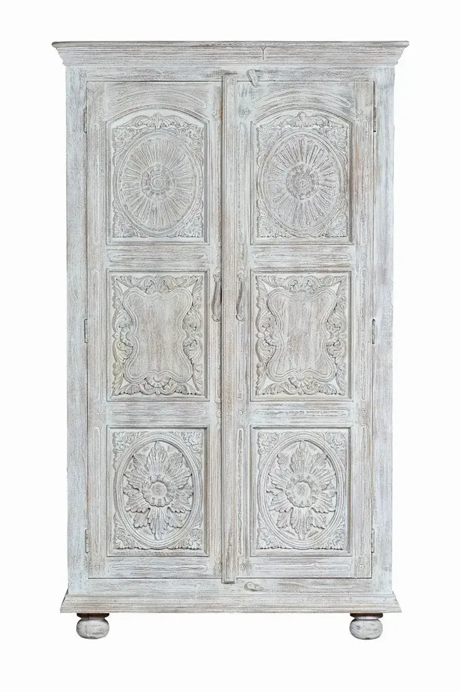 Armoires - Armoire en manguier blanc vieilli 2 mètres - GINER Y COLOMER