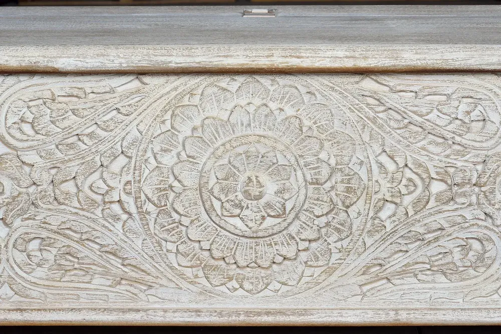 Boîtes de rangement - Coffre en bois de manguier blanc vieilli - GINER Y COLOMER