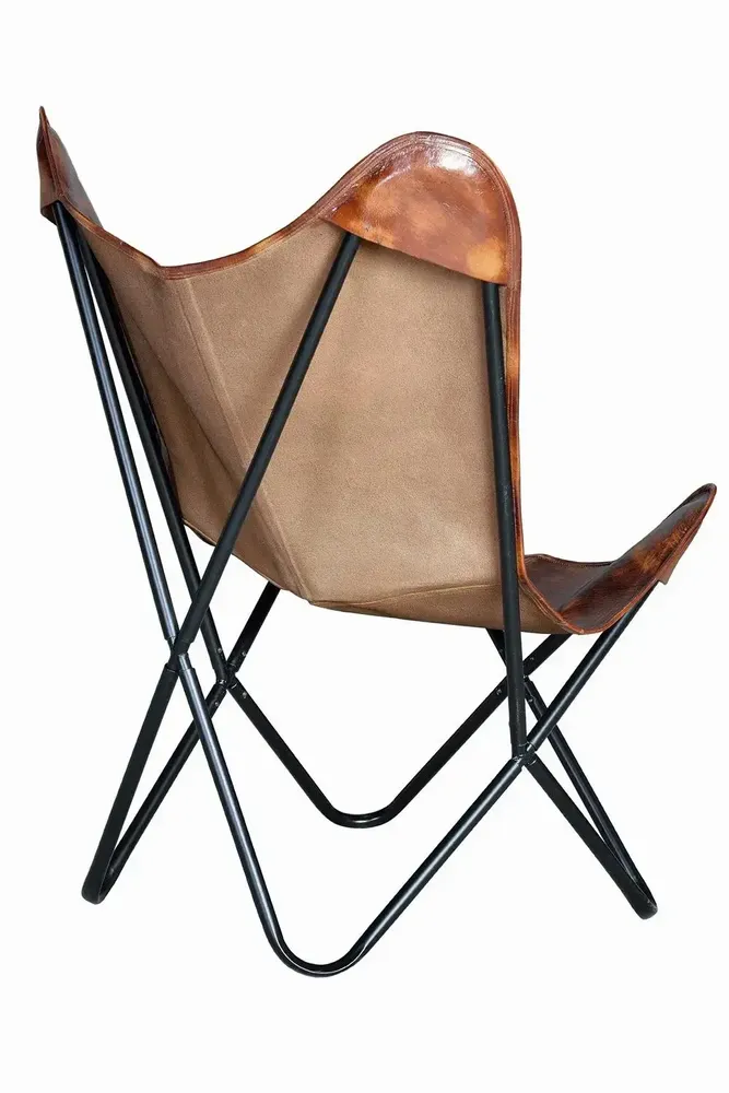 Chairs - Aged leather and iron chair - GINER Y COLOMER