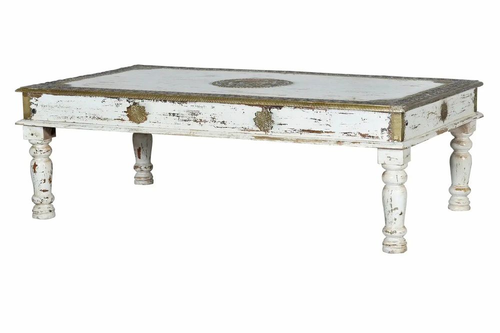Coffee tables - Coffee table in aged white mango wood - GINER Y COLOMER