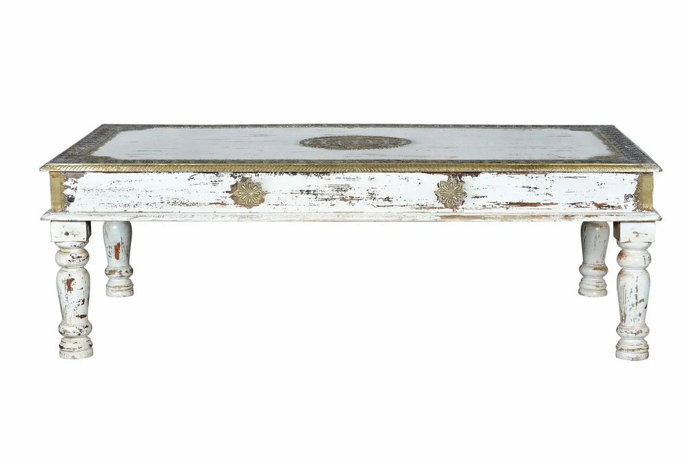 Coffee tables - Coffee table in aged white mango wood - GINER Y COLOMER