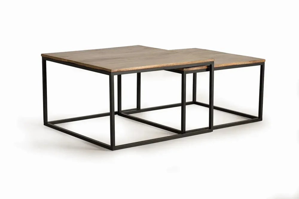 Tables basses - Lot de 2 tables basses en bois de manguier - GINER Y COLOMER