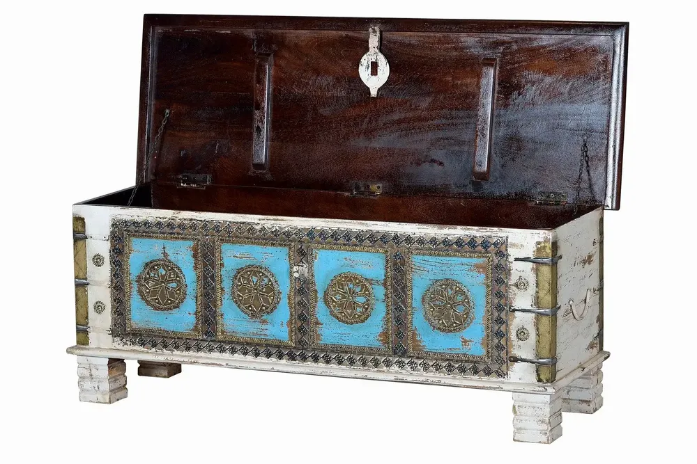 Boîtes de rangement - Coffre en manguier blanc et merisier vieilli - GINER Y COLOMER