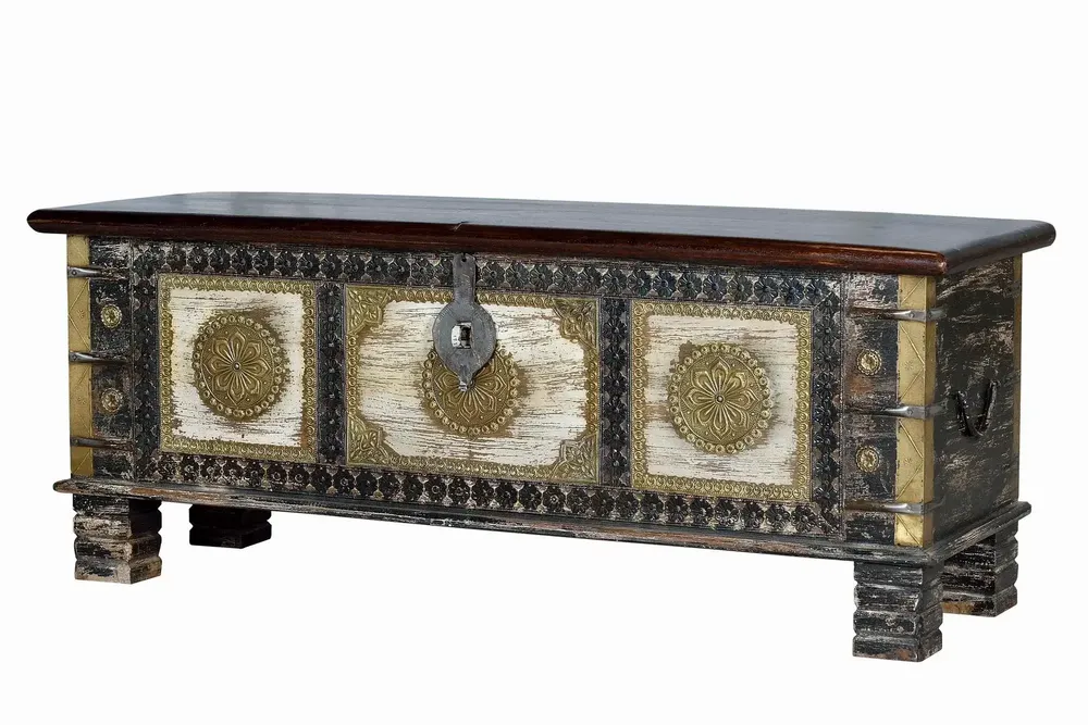 Boîtes de rangement - Coffre en bois de manguier et détails en bronze - GINER Y COLOMER