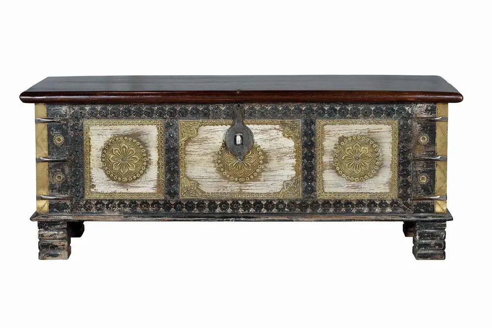 Boîtes de rangement - Coffre en bois de manguier et détails en bronze - GINER Y COLOMER