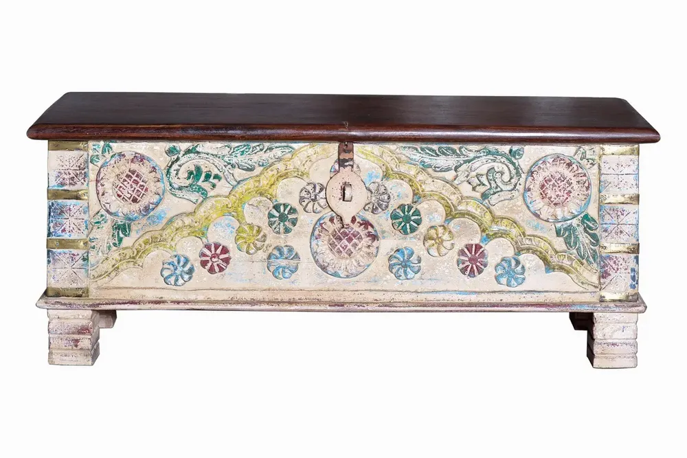Boîtes de rangement - Coffre en bois de manguier multicolore - GINER Y COLOMER