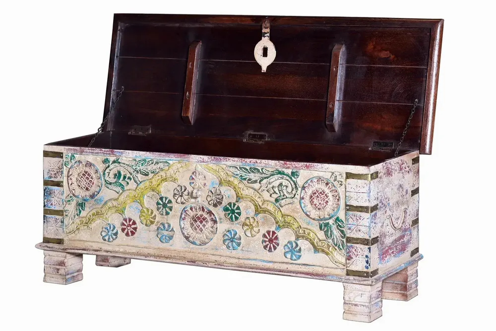 Boîtes de rangement - Coffre en bois de manguier multicolore - GINER Y COLOMER