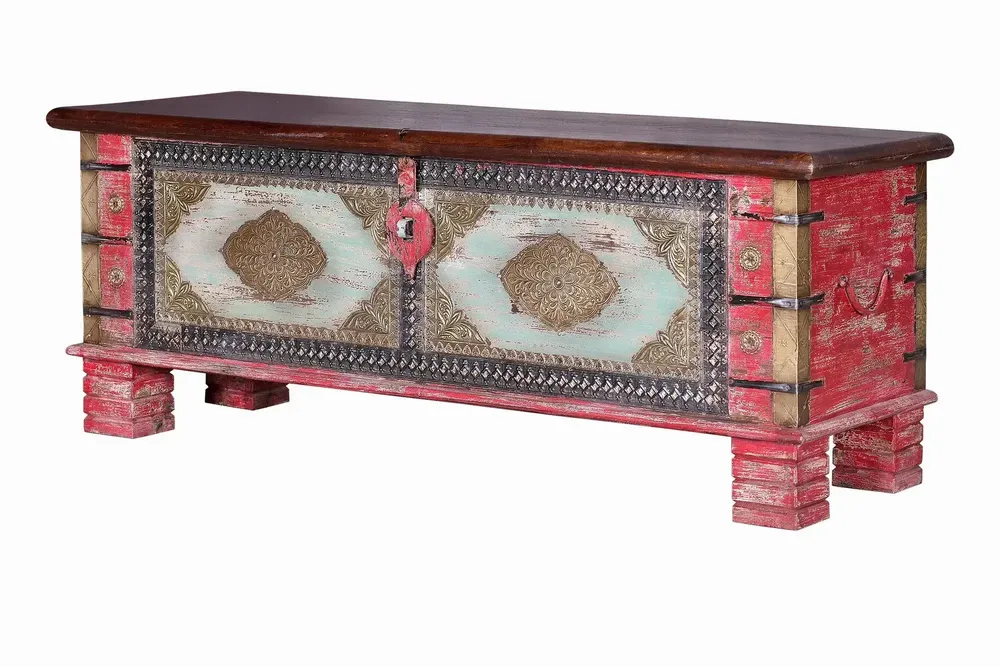 Boîtes de rangement - Coffre en manguier rouge vieilli et merisier - GINER Y COLOMER