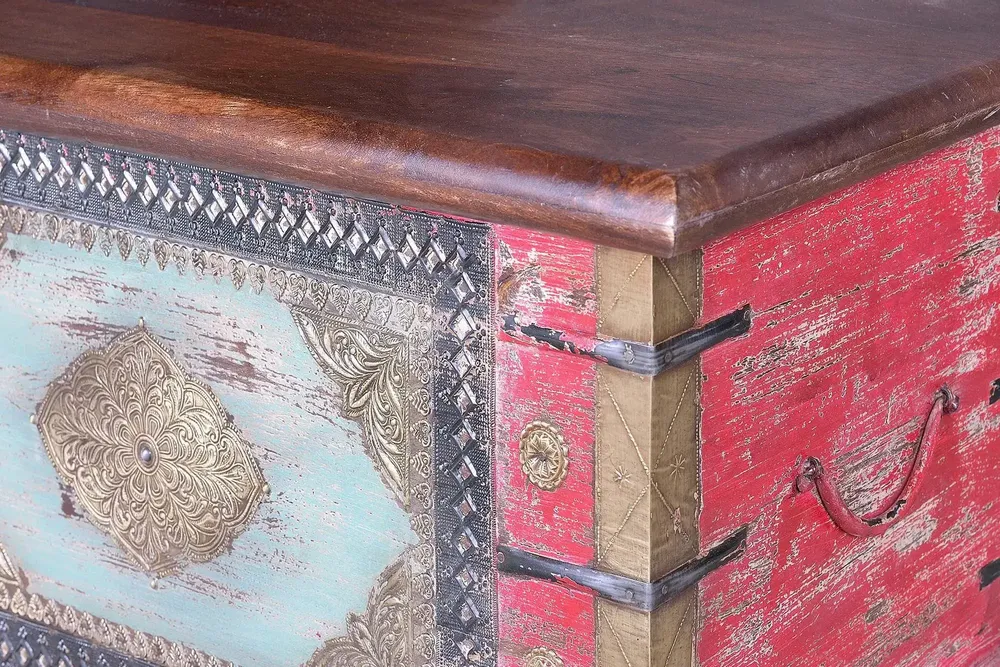 Boîtes de rangement - Coffre en manguier rouge vieilli et merisier - GINER Y COLOMER