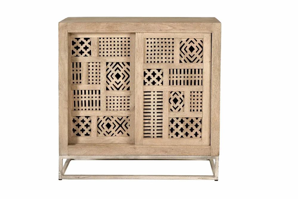 Sideboards - Sideboard in mango wood and natural-colored metal legs - GINER Y COLOMER