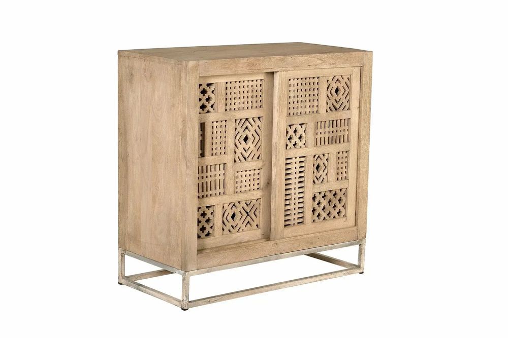 Sideboards - Sideboard in mango wood and natural-colored metal legs - GINER Y COLOMER