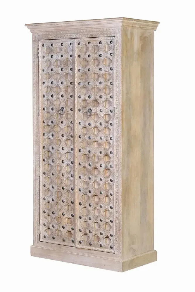 Wardrobe - Natural finish mango wood cabinet - GINER Y COLOMER