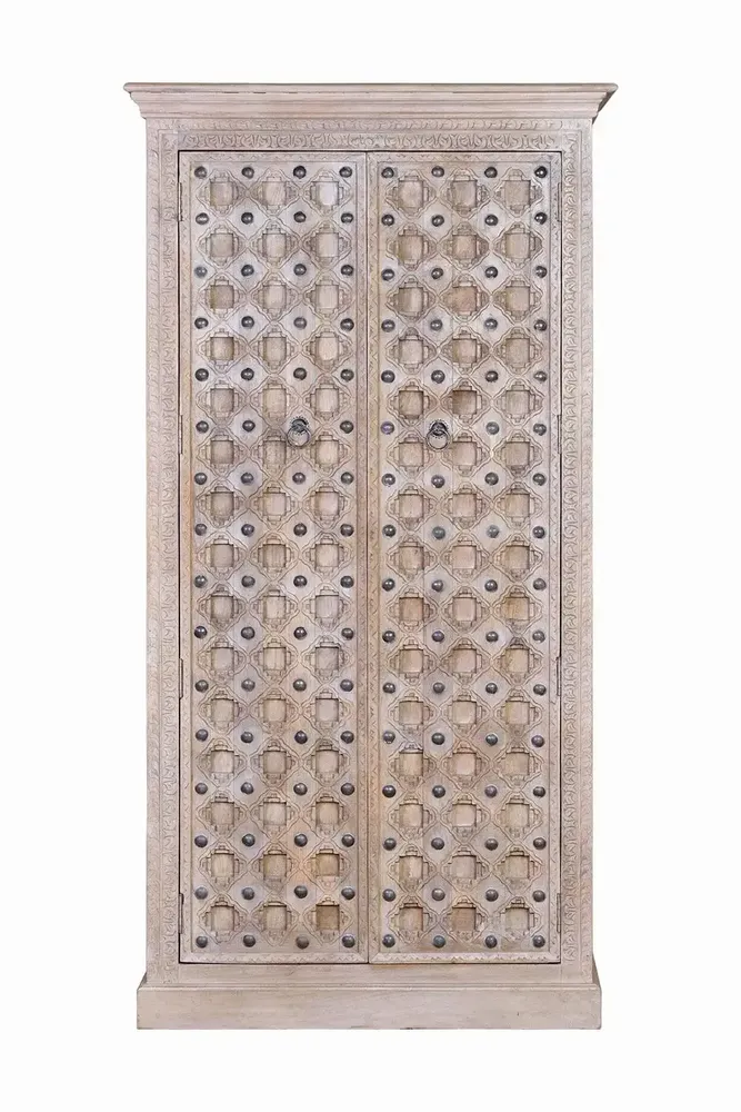 Wardrobe - Natural finish mango wood cabinet - GINER Y COLOMER