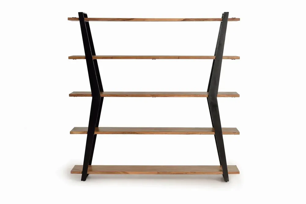 Bookshelves - Acacia wood and metal bookcase - GINER Y COLOMER