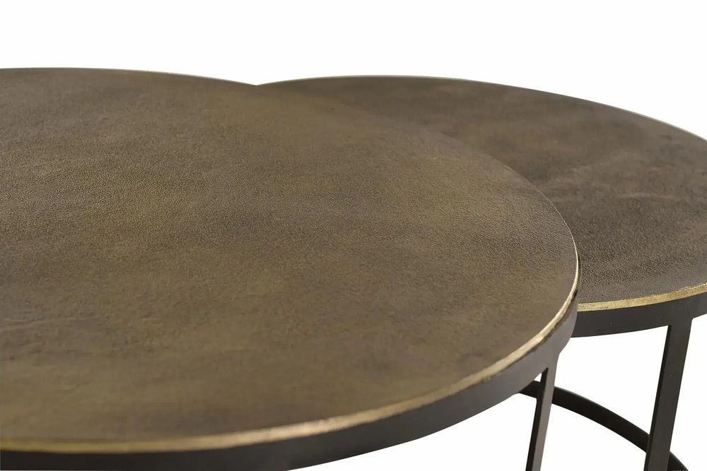 Tables basses - Table basse plateau bronze et pieds métal doré - GINER Y COLOMER