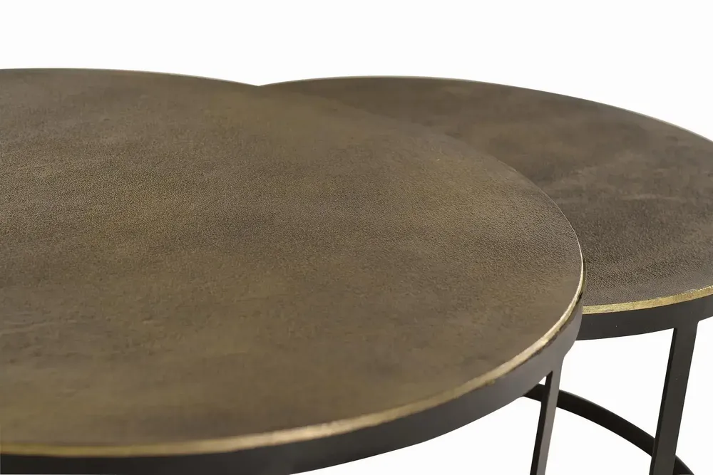 Tables basses - Table basse plateau bronze et pieds métal doré - GINER Y COLOMER