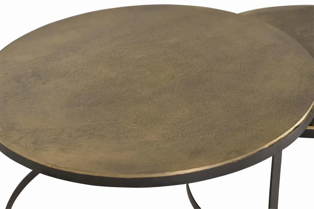 Tables basses - Table basse plateau bronze et pieds métal doré - GINER Y COLOMER