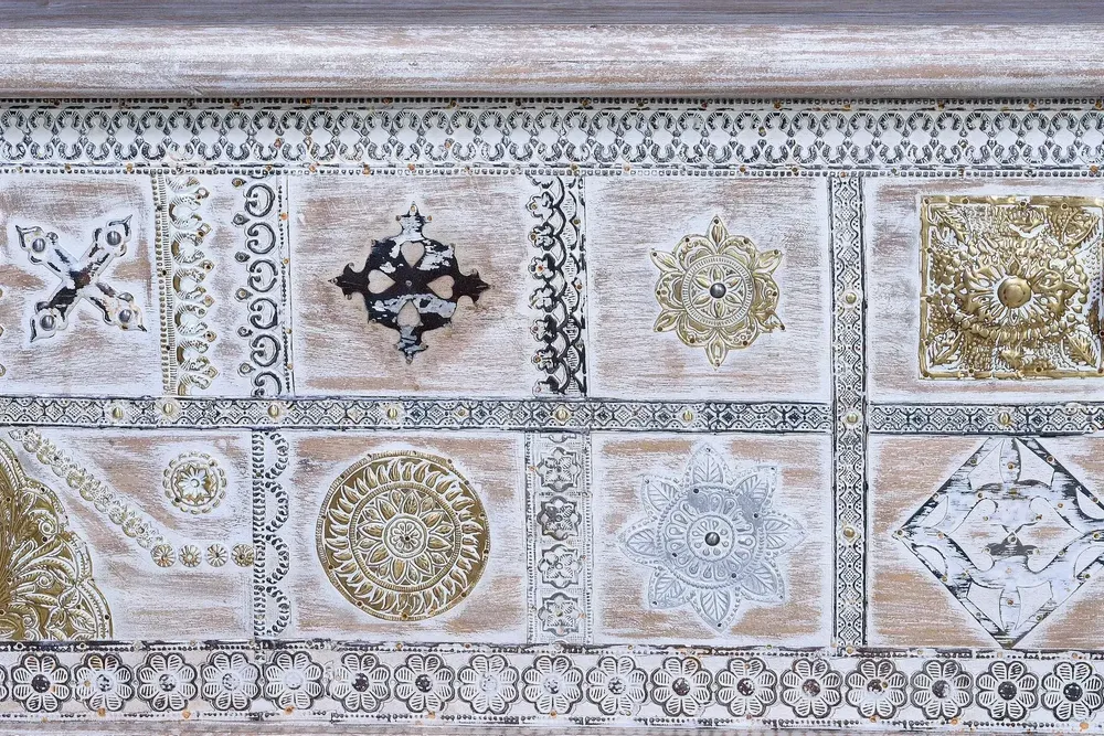 Boîtes de rangement - Coffre ancien en bois de manguier blanc - GINER Y COLOMER