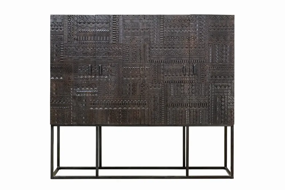 Buffets - Vitrine en bois de manguier et pieds en métal - GINER Y COLOMER