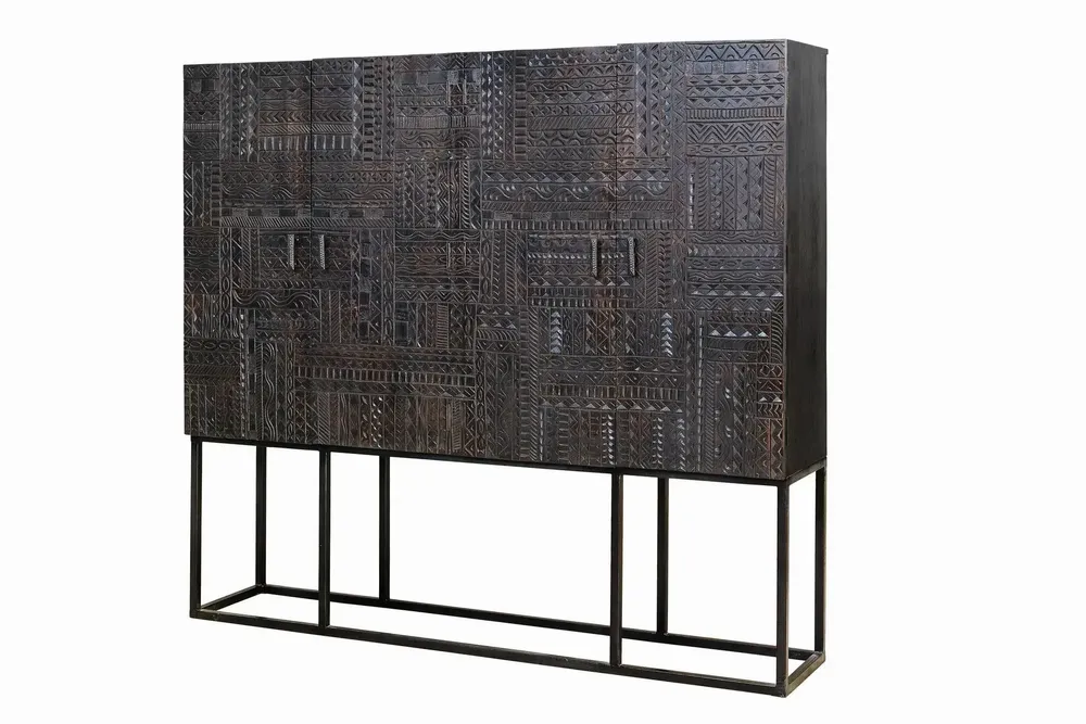 Buffets - Vitrine en bois de manguier et pieds en métal - GINER Y COLOMER
