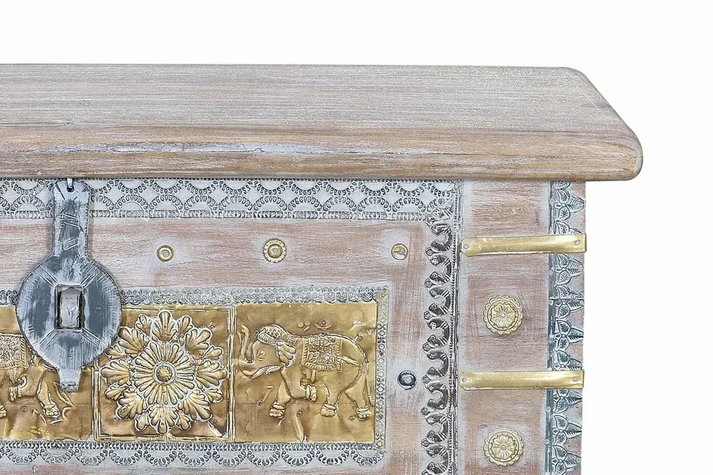 Boîtes de rangement - Coffre ancien en bois de manguier blanc - GINER Y COLOMER