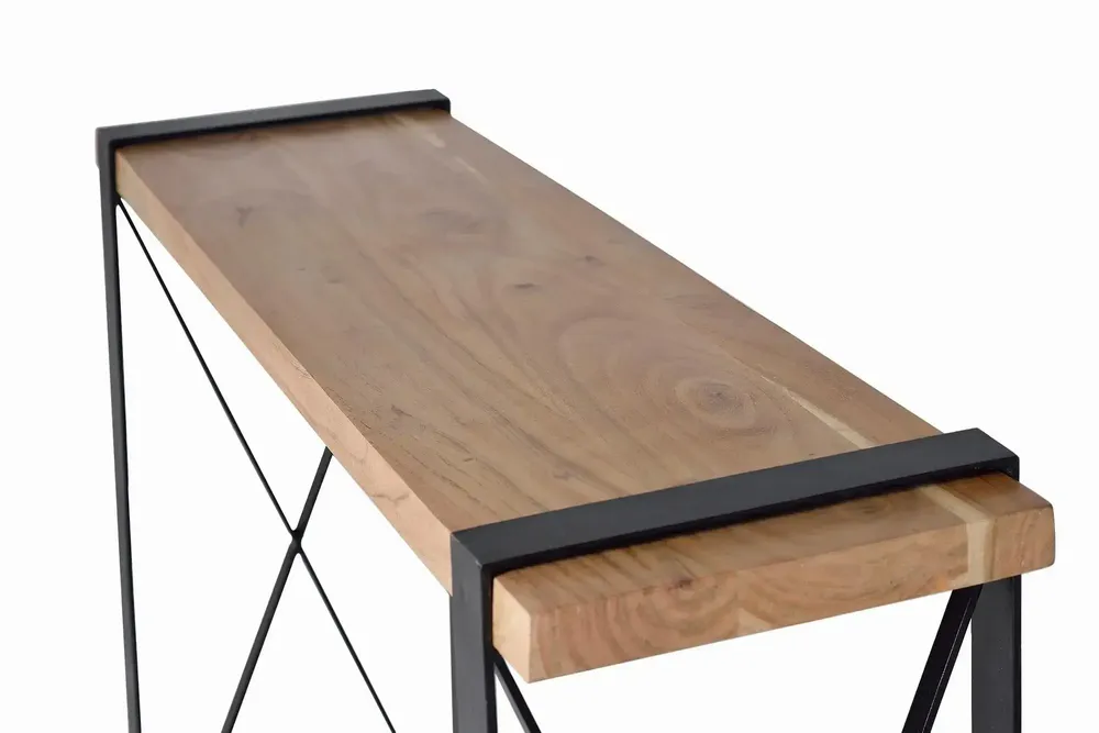 Console table - Acacia wood and metal console - GINER Y COLOMER