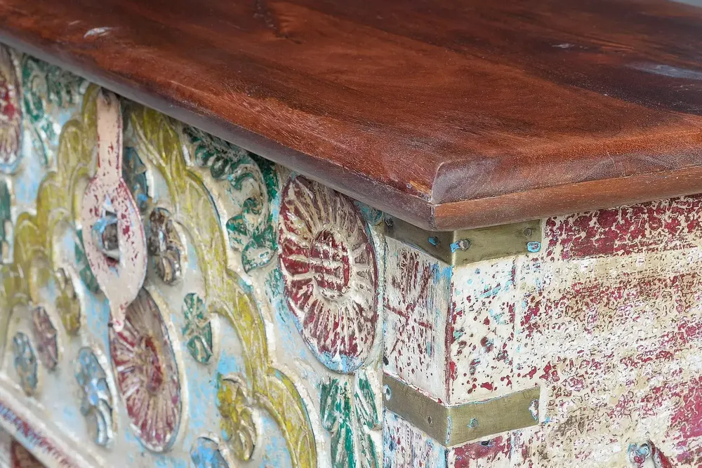 Boîtes de rangement - Coffre en bois de manguier couleur noyer - GINER Y COLOMER