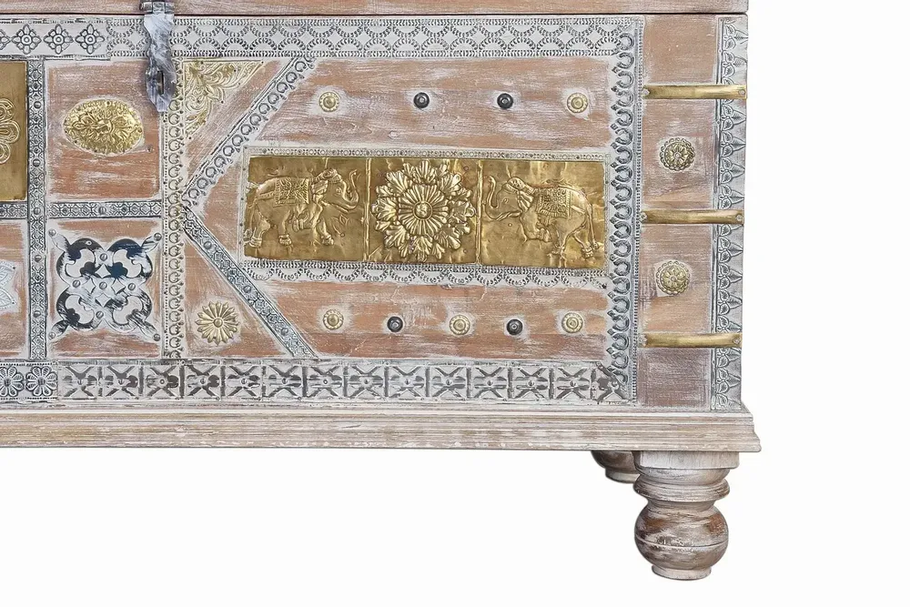Boîtes de rangement - Coffre de manguier blanc vieilli - GINER Y COLOMER