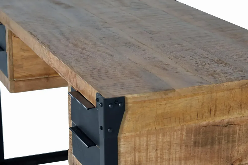 Bureaux - Bureau en bois de manguier et métal - GINER Y COLOMER