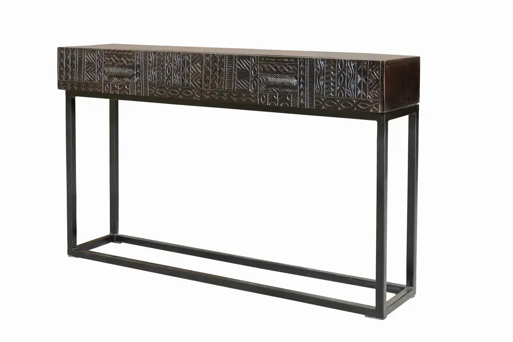 Console table - Console in mango wood and metal legs - GINER Y COLOMER