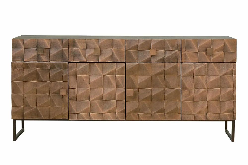 Buffets - Buffet en bois de manguier et bronze brun foncé - GINER Y COLOMER