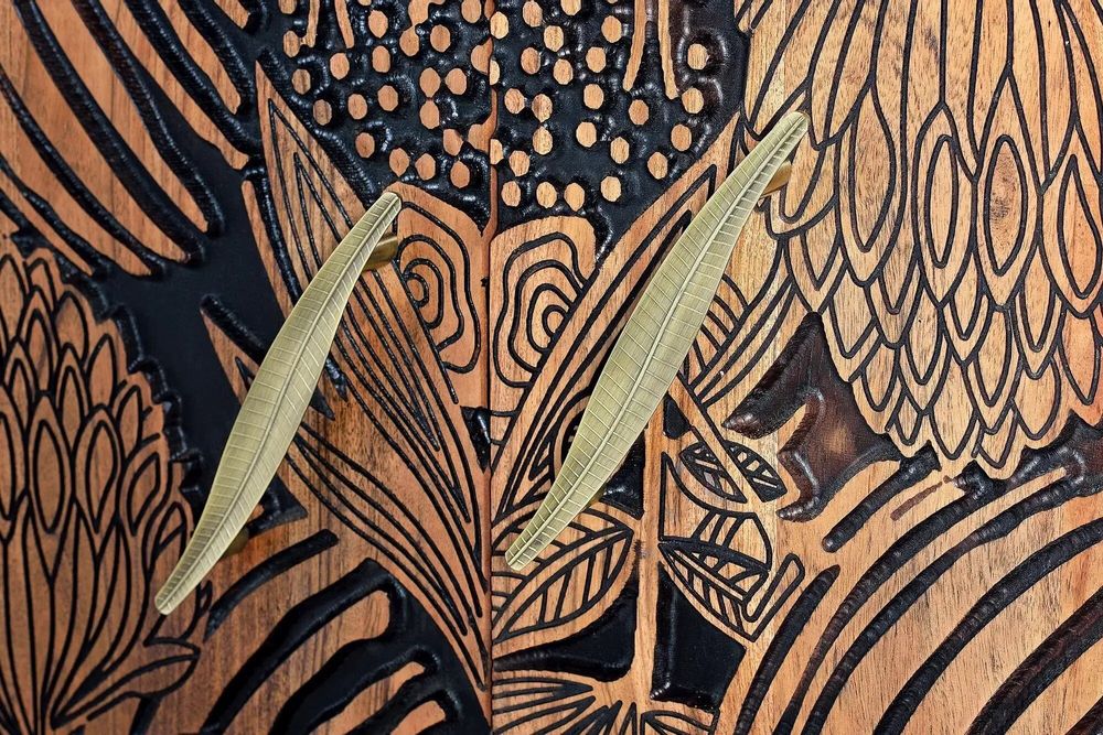 Sideboards - Carved acacia wood sideboard - GINER Y COLOMER