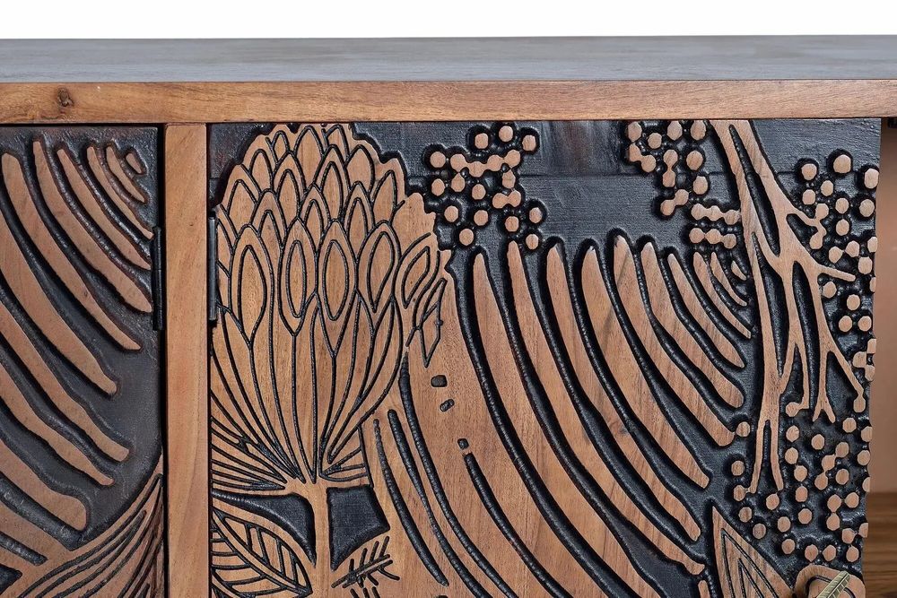 Sideboards - Carved acacia wood sideboard - GINER Y COLOMER