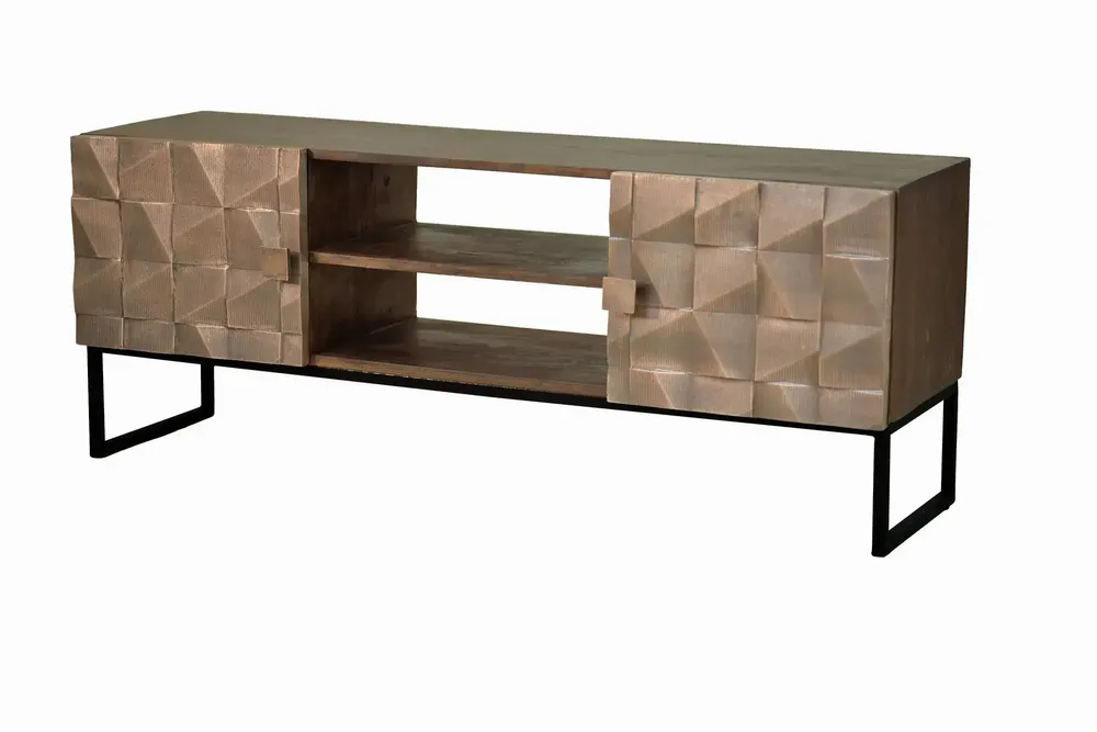 TV stands - TV cabinet in mango wood and dark brown bronze - GINER Y COLOMER