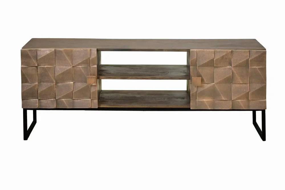 TV stands - TV cabinet in mango wood and dark brown bronze - GINER Y COLOMER