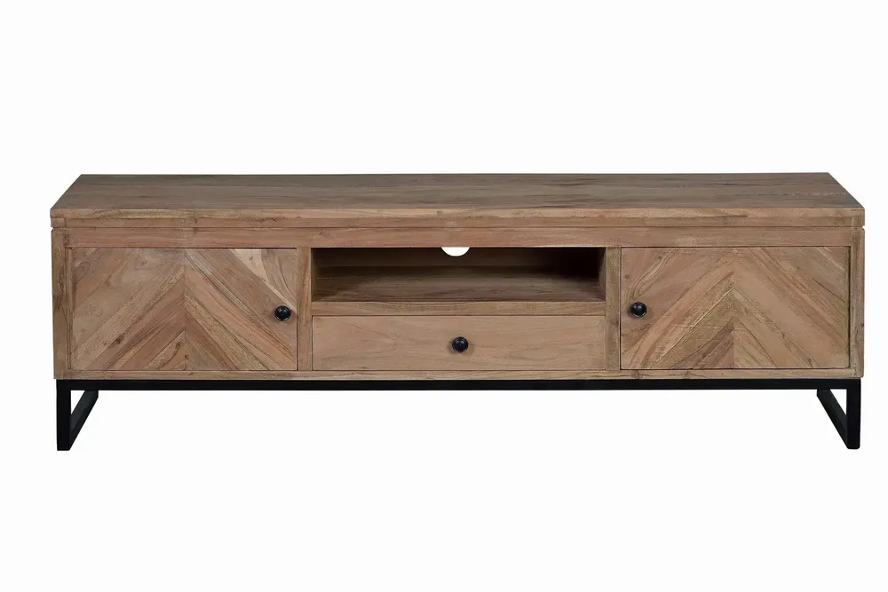Meubles TV - Meuble TV en bois d'acacia et pieds en métal - GINER Y COLOMER