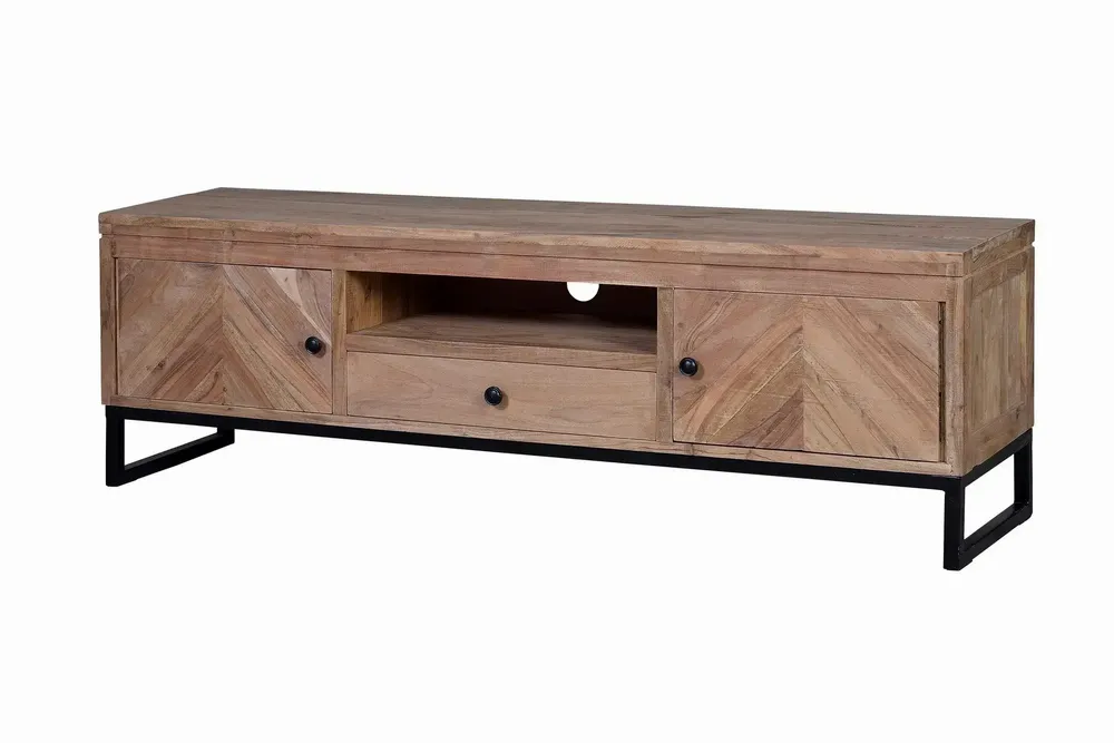 Meubles TV - Meuble TV en bois d'acacia et pieds en métal - GINER Y COLOMER