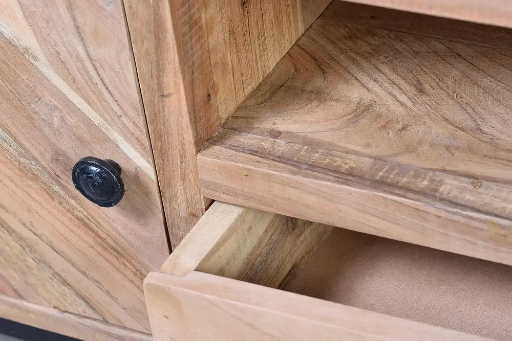 Meubles TV - Meuble TV en bois d'acacia et pieds en métal - GINER Y COLOMER