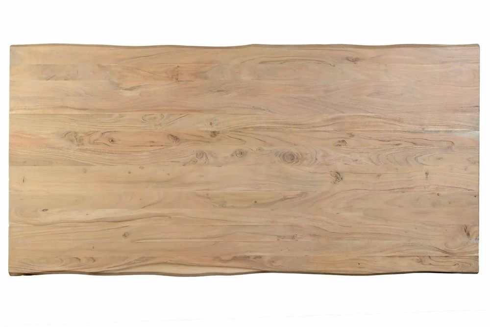 Tables Salle à Manger - Table à manger en bois d'acacia naturel et pieds en métal noir - GINER Y COLOMER