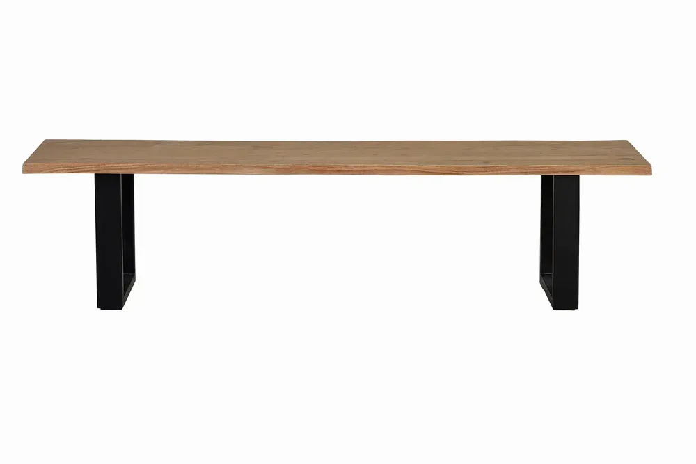 Bancs - Banc en bois d'acacia et métal coloris naturel et noir - GINER Y COLOMER