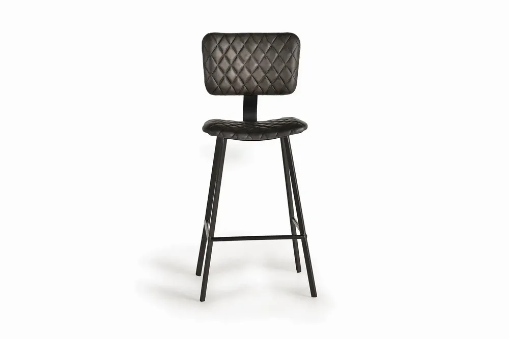 Stools - Stool in natural leather and metal - GINER Y COLOMER