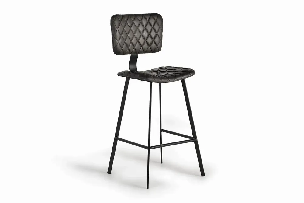 Stools - Stool in natural leather and metal - GINER Y COLOMER