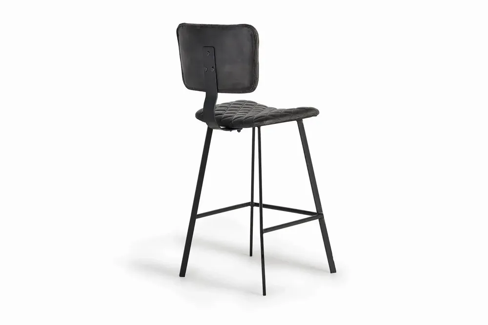 Stools - Stool in natural leather and metal - GINER Y COLOMER